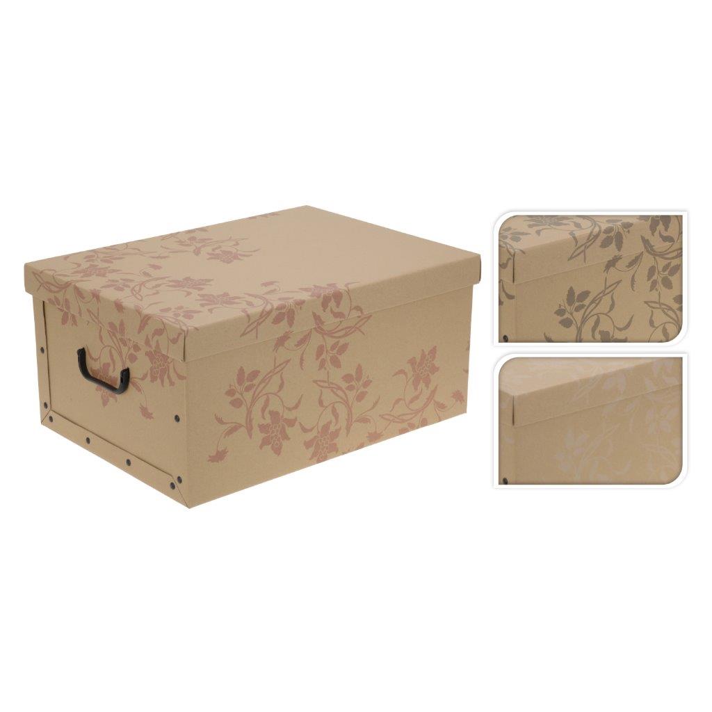 Aufbewahrungsbox zum aufklappen aus Pappe mit Deckel und Griffen